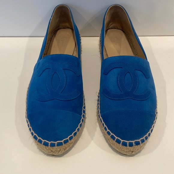 Chanel Espadrilles 15C Blue Suede size 38 - Picture 1 of 15